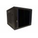 9U wall mount server rack with glass door and perforated side panels 600x600x368mm (WxDxH)