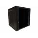 12U wall mount server rack with glass door and perforated side panels 600x600x368mm (WxDxH)