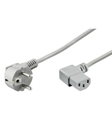 Power cord right-angled schuko to C13 2m grey