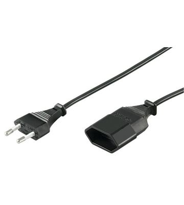 Extension cord euro plug 2m black