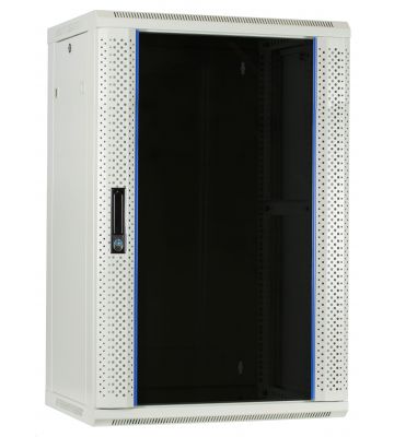 18U white wall mount server rack wiht glass door 600x450x900mm (WxDxH)