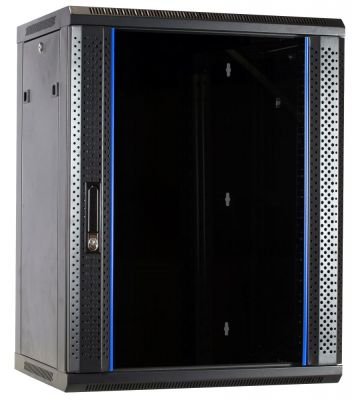 15U wall-mount server rack unassembled with glass door 600x600x770mm (WxDxH)