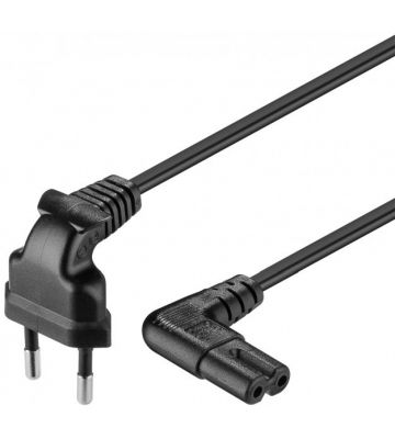 Power cord right-angled euro plug to C7 5m black