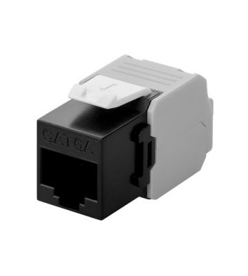 CAT6a UTP Keystone Connector - Toolless - black