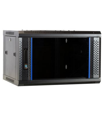 6U wall mount server rack unassembled with glass door 600x450x368mm (WxDxH)