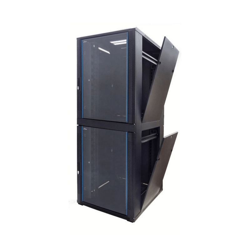 42U compartment server rack with glass frontdoor - 2x20U - 800x800x2000mm (WxDxH)