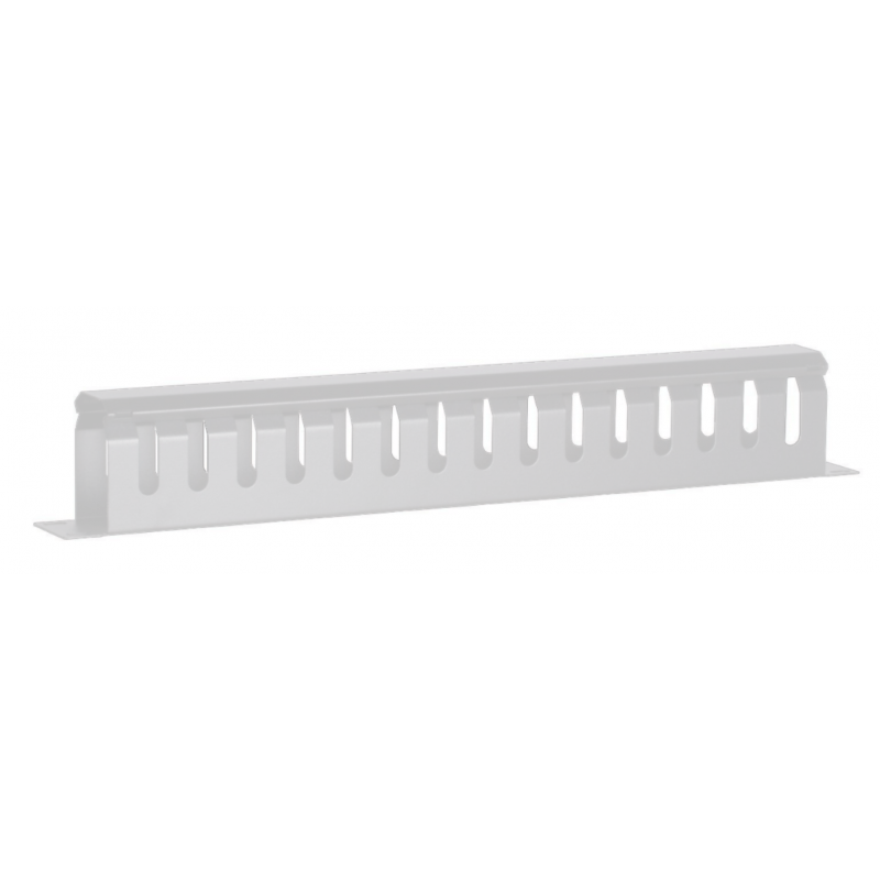 1U 19 inch metal cable tray with sliding cover - white