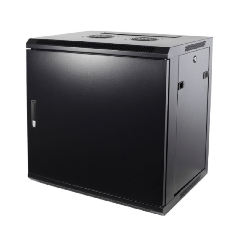 9U wall mount server rack with metal door 600x450x500mm (WxDxH)