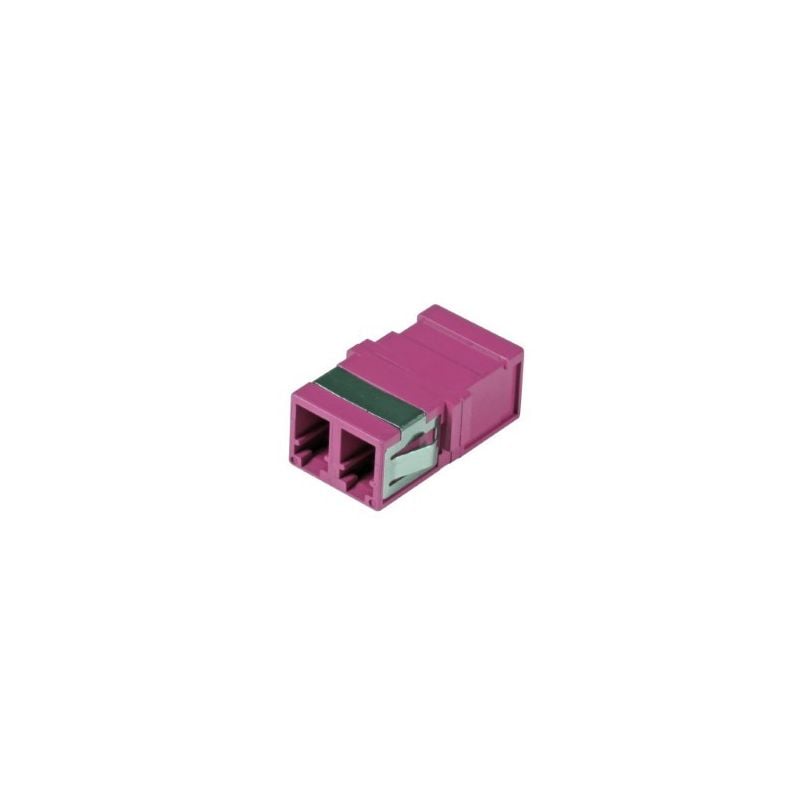 Multimode keystone coupling LC-LC duplex purple