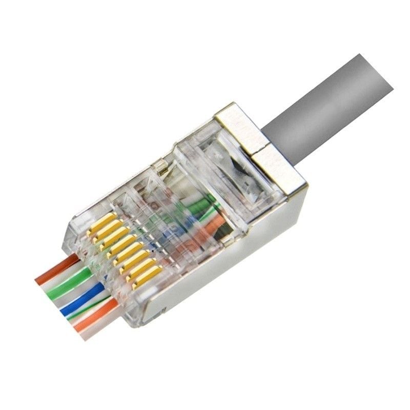 CAT6 pass through connector RJ45 - shielded - for flexible core