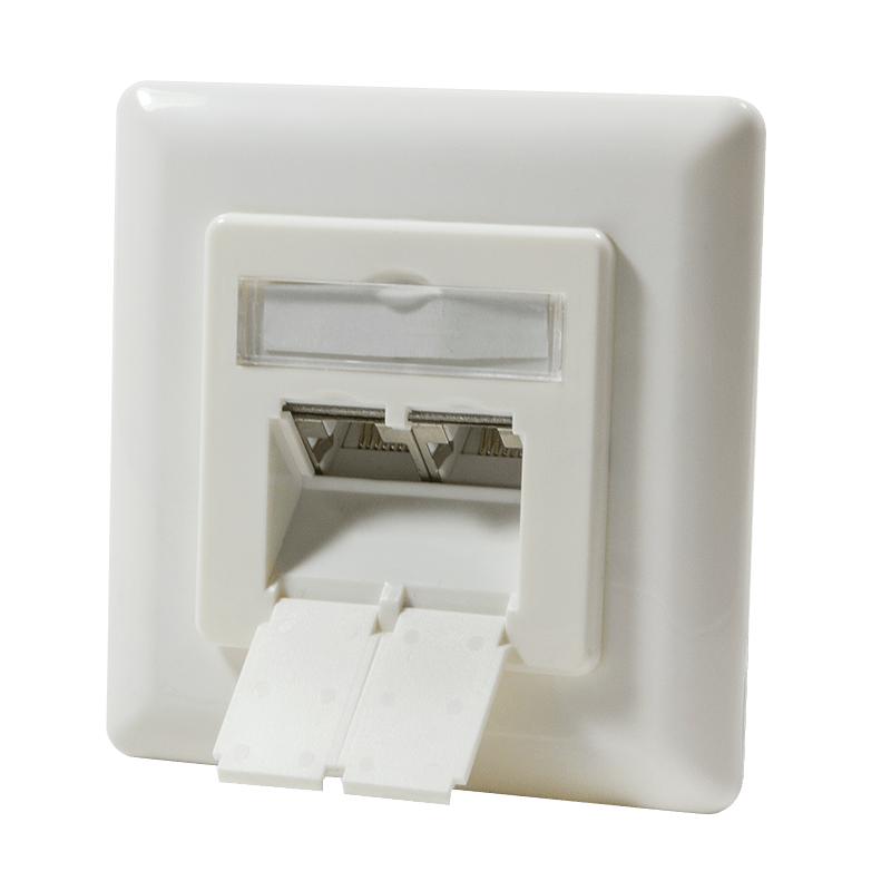 Cat6a UTP / STP flush mounted socket, ivory