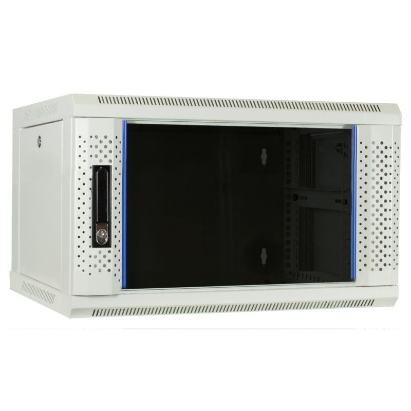 4U white wall mount rack with glass door 600x450x280mm (WxDxH)