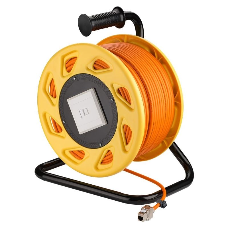 CAT7 S/FTP cable reel with CAT6a keystone connector -  RJ45 - 50 m